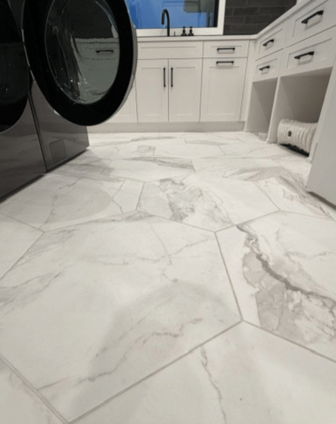 Installed tile flooring in home
