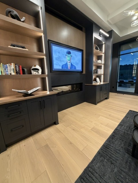 built in shelving with tv